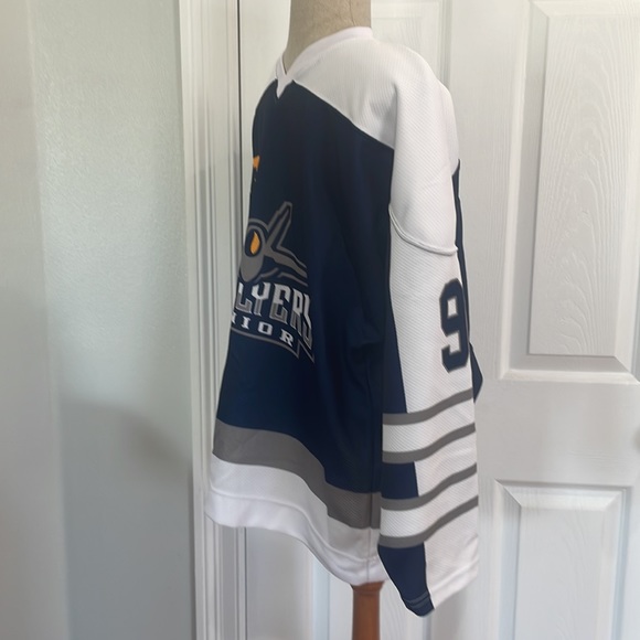 Pensacola Junior ice Flyers hockey jersey military jet blue adult size small S - Picture 4 of 10